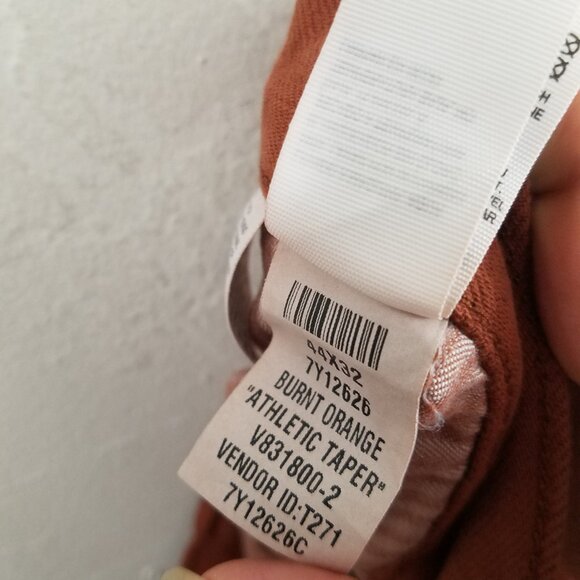 Lucky Brand Burn Orange Athletic Taper Jeans Pants Size 44 - Picture 8 of 9